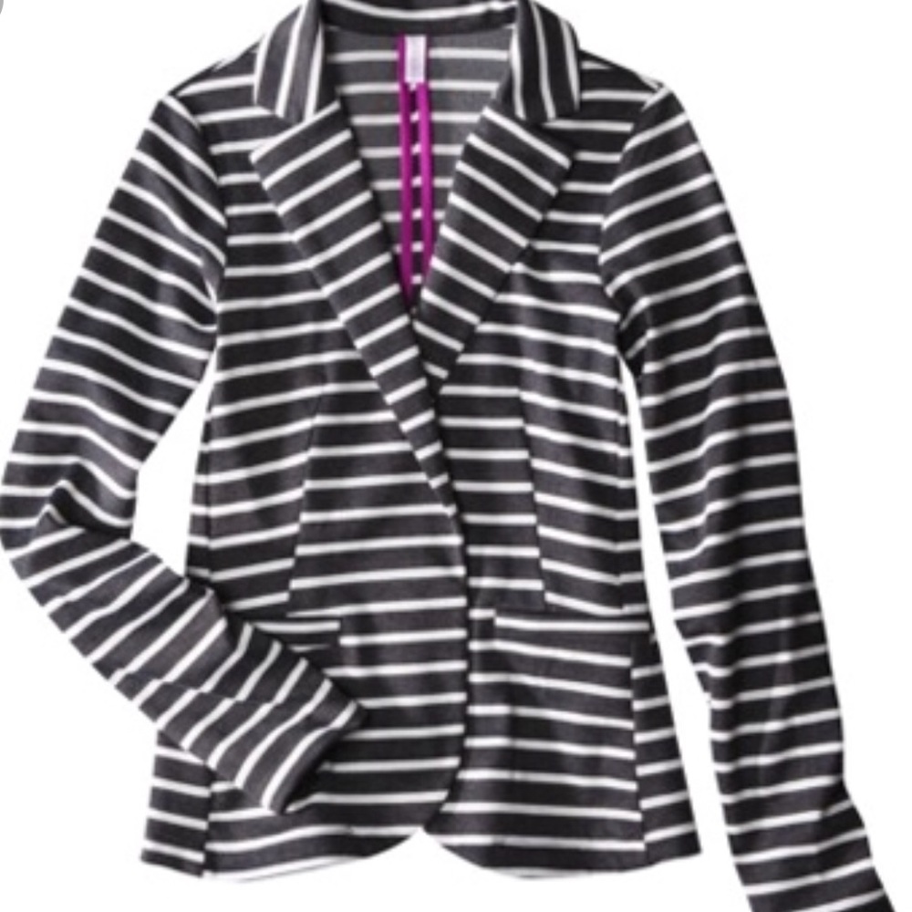 Super cute gray and white striped blazer